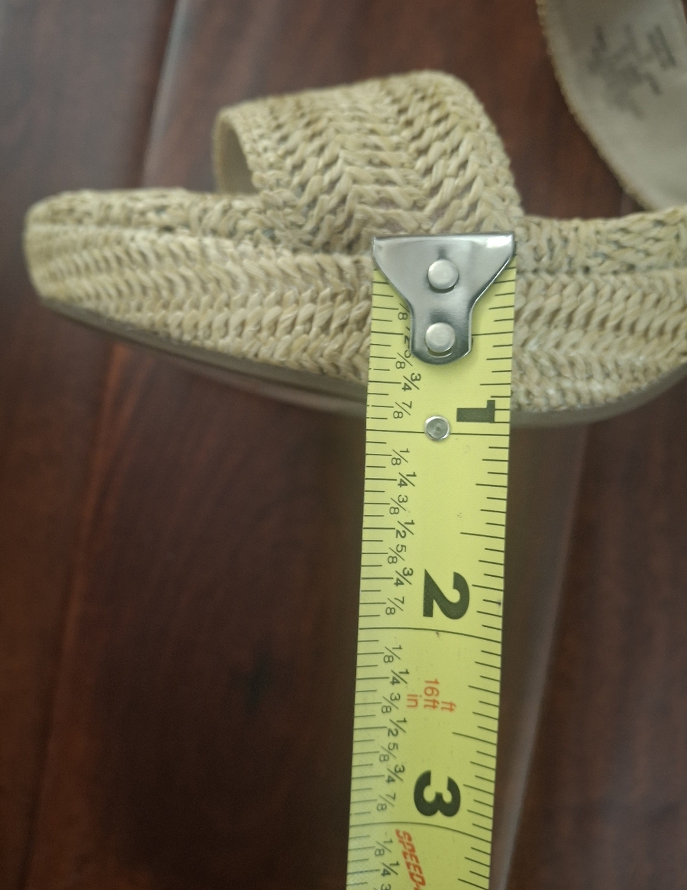 ANNE KLEIN "Padrino" Natural Woven Raffia Slingback Sandals - Size 7 - Picture 7 of 9